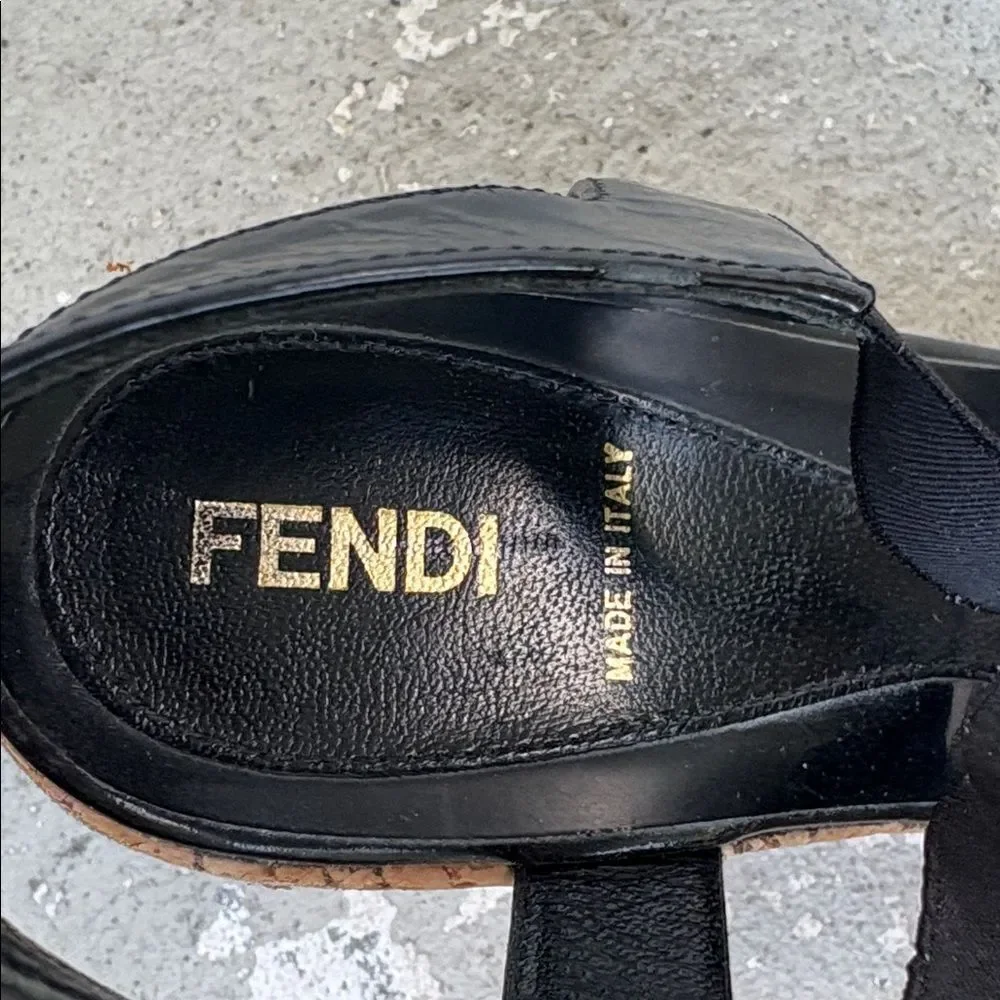 Fendi Cork Wedge Platforms